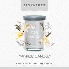 Yankee Candle Illatgyertya Signature Tumbler üvegben nagy füstölt vanília & kasmír 567g
