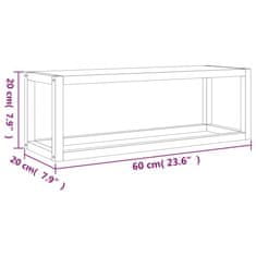 Vidaxl tömör fenyőfa törülközőtartó 60 x 20 x 20 cm 350373