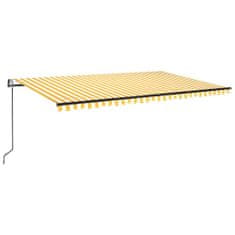 Vidaxl sárga-fehér szélérzékelős és LED-es napellenző 500 x 300 cm 3069153