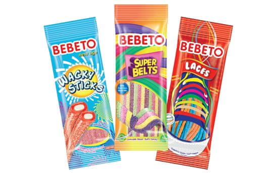 Bebeto  Wacky botok, övek, fűzők 75g (mix) 3 db