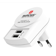 Skross hálózati töltő 2 USB aljzat (5V / 2400mA) FEHÉR (1.302421) (1.302421)