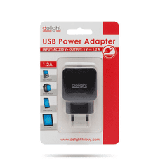 Delight 55045-1BK hálózati adapter 1x USB fekete (55045-1BK)
