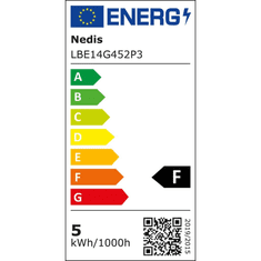 Nedis LED fényforrás E14 G45 4.9W 470lm meleg fehér homályos 3db (LBE14G452P3) (LBE14G452P3)