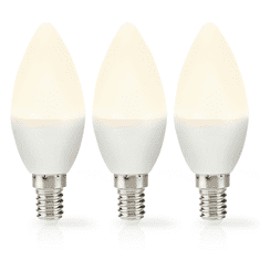 Nedis LED fényforrás E14 gyertya 4.9W 470lm meleg fehér homályos 3db (LBE14C352P3) (LBE14C352P3)