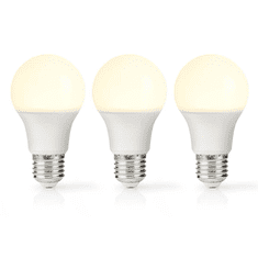 Nedis LED fényforrás E27 A60 8.5W 806lm meleg fehér homályos 3db (LBE27A602P3) (LBE27A602P3)