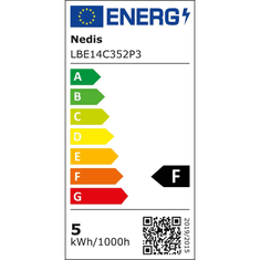 Nedis LED fényforrás E14 gyertya 4.9W 470lm meleg fehér homályos 3db (LBE14C352P3) (LBE14C352P3)