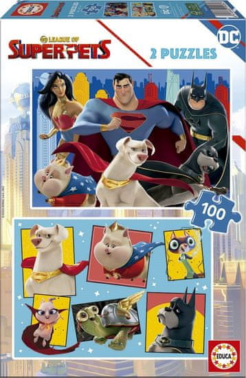 EDUCA Puzzle DC League of Super Pets 2x100 darab