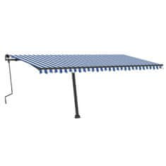 Vidaxl kék és fehér kézzel kihúzható LED-es napellenző 500 x 350 cm 3069861