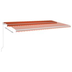 Vidaxl narancs és barna kézzel kihúzható LED-es napellenző 600x350 cm 3069045