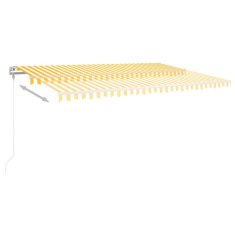 Vidaxl sárga-fehér szélérzékelős és LED-es napellenző 500 x 350 cm 3069033