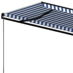 Vidaxl kék és fehér kézzel kihúzható napellenző 600 x 350 cm 3069236