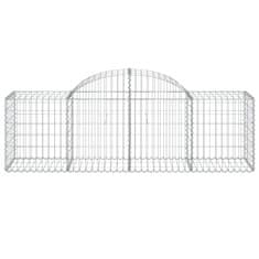 Greatstore 5 db íves horganyzott vas gabion kosár 200x50x60/80 cm