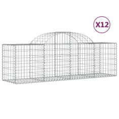 shumee 12 db íves horganyzott vas gabion kosár 200x50x60/80 cm