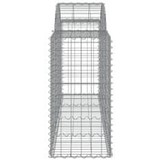 Greatstore 12 db íves horganyzott vas gabion kosár 200x50x80/100 cm