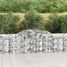 Greatstore 5 db íves horganyzott vas gabion kosár 300x30x80/100 cm