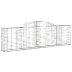 Greatstore 10 db íves horganyzott vas gabion kosár 300x30x80/100 cm