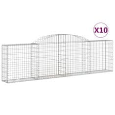 shumee 10 db íves horganyzott vas gabion kosár 300x30x80/100 cm