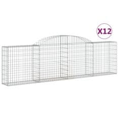 shumee 12 db íves horganyzott vas gabion kosár 300x30x80/100 cm