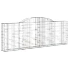 Greatstore 17 db íves horganyzott vas gabion kosár 300 x 30 x 100/120 cm