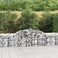 Greatstore 2 db íves horganyzott vas gabion kosár 300x50x60/80 cm