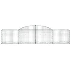 Greatstore 17 db íves horganyzott vas gabion kosár 300x50x60/80 cm