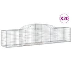 Greatstore 20 db íves horganyzott vas gabion kosár 300x50x60/80 cm