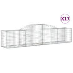 Greatstore 17 db íves horganyzott vas gabion kosár 300x50x60/80 cm