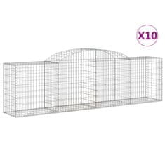 shumee 10 db íves horganyzott vas gabion kosár 300x50x80/100 cm