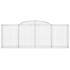 Greatstore 13 db íves horganyzott vas gabion kosár 300 x 50 x 100/120 cm