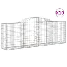 shumee 10 db íves horganyzott vas gabion kosár 300 x 50 x 100/120 cm