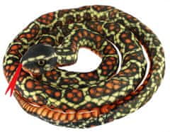 Teddies Plüss kígyó 200 cm, fekete-narancs-sárga