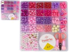 Lean-toys Ékszer készítés Gyöngy készlet rózsaszín medálok Clips