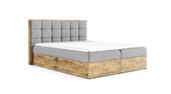 Veneti CHANTELLE 1 boxspring ágy - 180x200, világosszürke + INGYENES topper