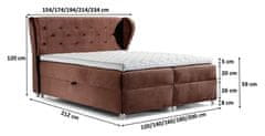 Veneti PADMA boxspring ágy 200x200 - bézs+ INGYENES topper