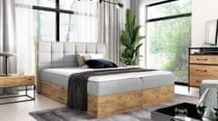 Veneti CHANTELLE 1 boxspring ágy - 180x200, világosszürke + INGYENES topper