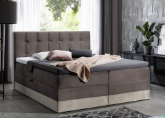 Veneti MARYLIN kárpitozott boxspring ágy 200x200 - barna + INGYENES topper