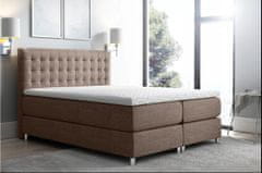 Veneti LUCA boxspring ágy 200x200 - barna + INGYENES topper