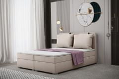 Veneti LEONTYNA kényelmes boxspring franciaágy 200x200 - bézs