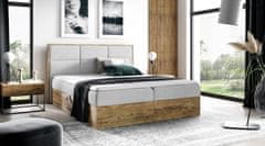 Veneti CHANTELLE 2 boxspring ágy - 200x200, világosszürke + INGYENES topper