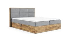 Veneti CHANTELLE 2 boxspring ágy - 200x200, világosszürke + INGYENES topper