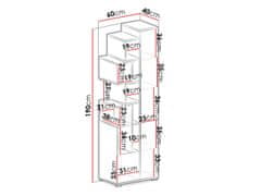 Veneti MUONIO 1 polcállvány - beton / fehér