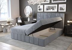 Veneti MADLEN boxspring ágy - 140x200, világoskék