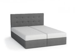 Veneti SISI boxspring ágy 140x200, fekete + fehér ökobőr