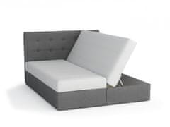 Veneti SISI boxspring ágy 140x200, fekete + fehér ökobőr