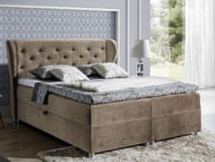 Veneti PADMA boxspring ágy 200x200 - világosbarna + INGYENES topper