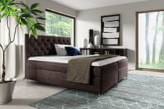 Veneti SHANNON boxspring ágy - 200x200, barna 1 + INGYENES topper