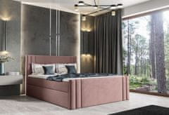 Veneti CELESTA boxspring ágy - 200x200, rózsaszín + INGYENES topper