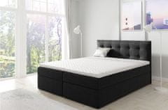 Veneti IVANA 1 kárpitozott boxspring ágy 160x200 - fekete + INGYENES topper