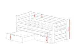 Veneti FILIPA fiókok gyerekágy fiókokkal 90x200 - fehér