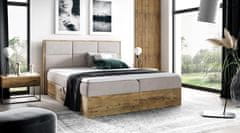 Veneti CHANTELLE 2 boxspring ágy - 200x200, bézs + INGYENES topper